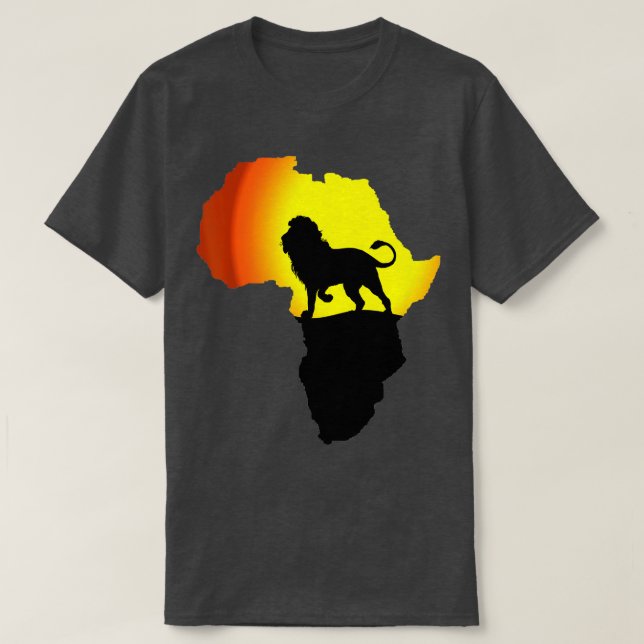 Camiseta Mapa de Leones de África Papá Animales del Sur Big (Diseño del anverso)