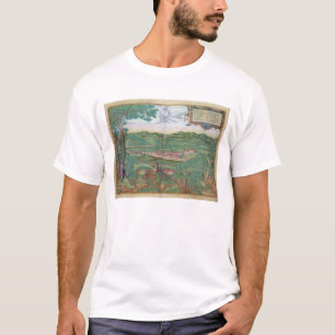 Camiseta Mapa de Linz, de "Civitates Orbis Terrarum" por GE