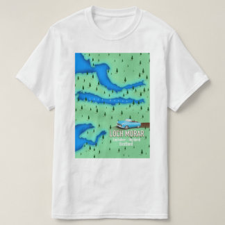 Camiseta Mapa de Loch Morar Lochaber Highland Scotland