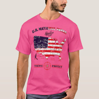 Camiseta Mapa de los 63 parques nacionales - Hikin norteame