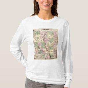 Camiseta Mapa de los condados de Juneau y de Adams