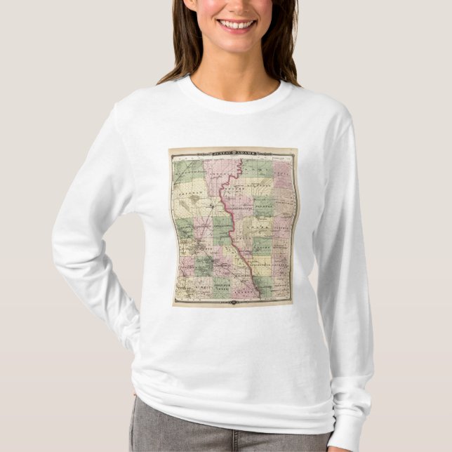 Camiseta Mapa de los condados de Juneau y de Adams (Anverso)