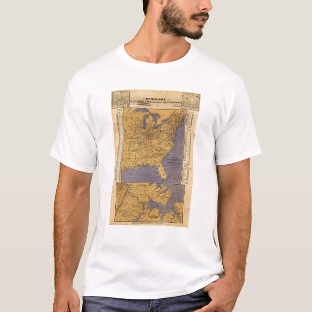 Camiseta Mapa de los estados atlánticos (Anverso)