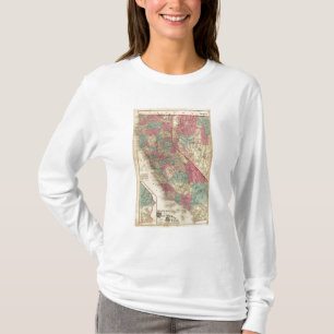 Camiseta Mapa de los estados de California y de Nevada
