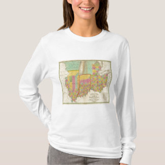 Camiseta Mapa de los estados de Ohio Indiana y de Illinois