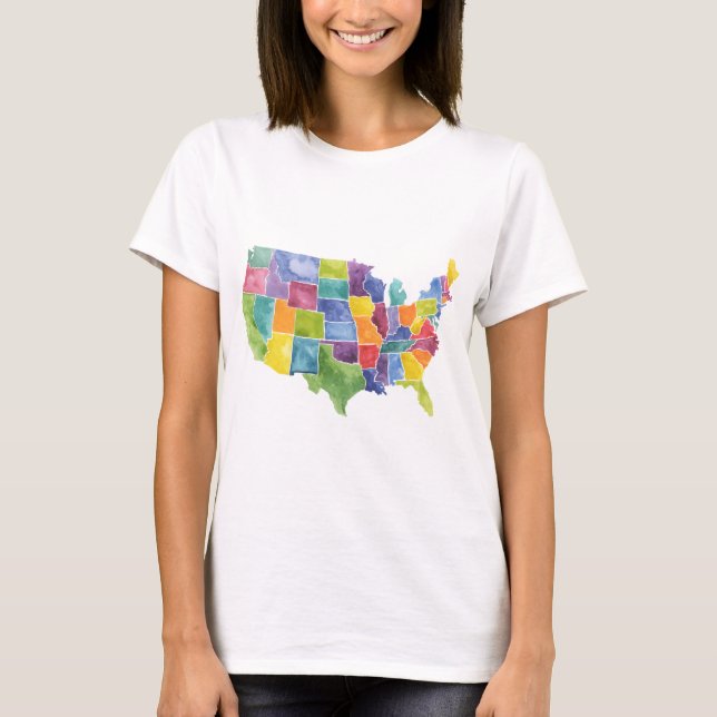 Camiseta Mapa de los Estados Unidos (Anverso)