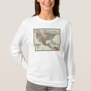 Camiseta Mapa de los Estados Unidos, Canadá, México