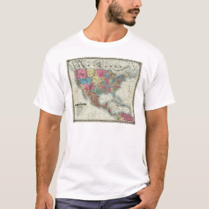 Camiseta Mapa de los Estados Unidos, Canadá, México
