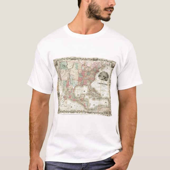 Camiseta Mapa de los Estados Unidos de América (Anverso)