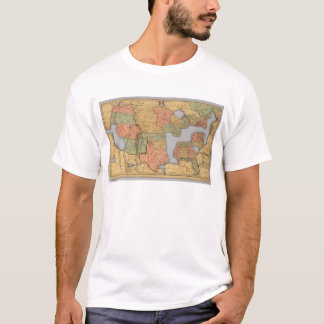 Camiseta Mapa de los Estados Unidos y del Canadá