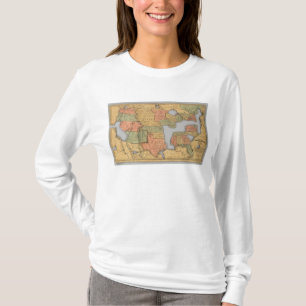 Camiseta Mapa de los Estados Unidos y del Canadá
