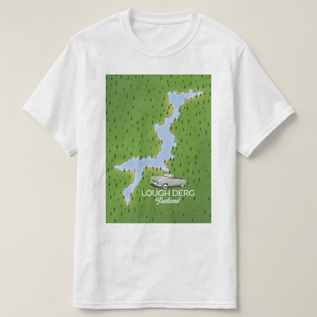 Camiseta Mapa de Lough Derg Ireland (Diseño del anverso)
