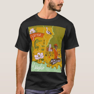 Camiseta Mapa de Luisiana ilustrado: aspectos más destacado