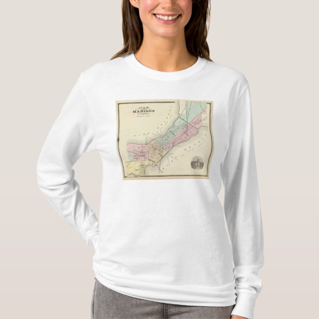 Camiseta Mapa de Madison, Wisconsin (Anverso)