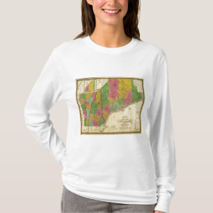 Camiseta Mapa de Maine, de New Hampshire, y de Vermont