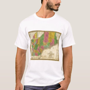 Camiseta Mapa de Maine, de New Hampshire, y de Vermont