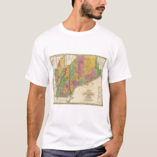 Camiseta Mapa de Maine New Hampshire y de Vermont