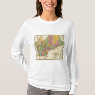 Camiseta Mapa de Maine New Hampshire y de Vermont