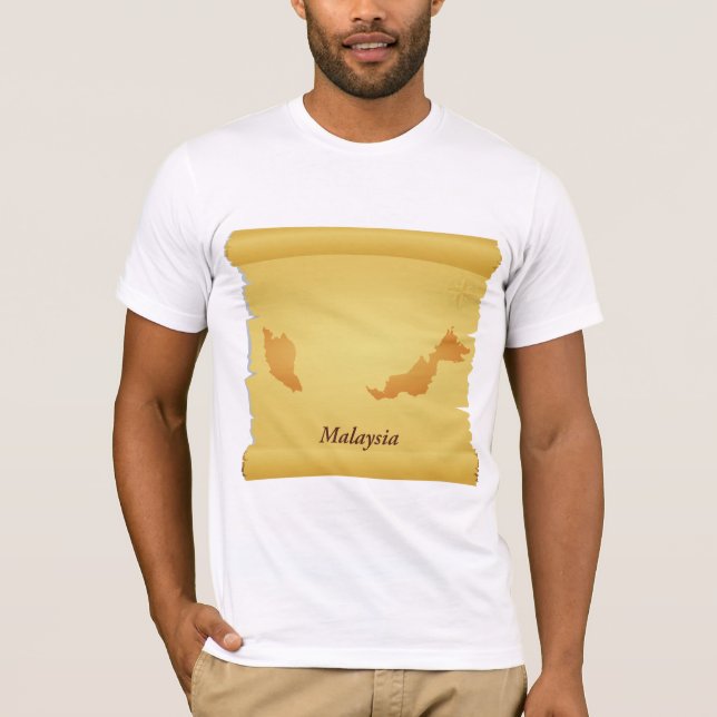 Camiseta Mapa de Malasia de época recorre Viajes del Viejo  (Anverso)
