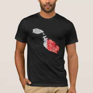 Camiseta Mapa de Malta Colores de la Bandera