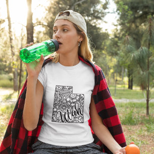 Camiseta Mapa de Mandala de Arte de la Línea Utah de Colora