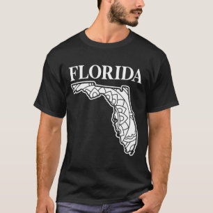 Camiseta Mapa de mandala estatal de Florida, hecho en Flori