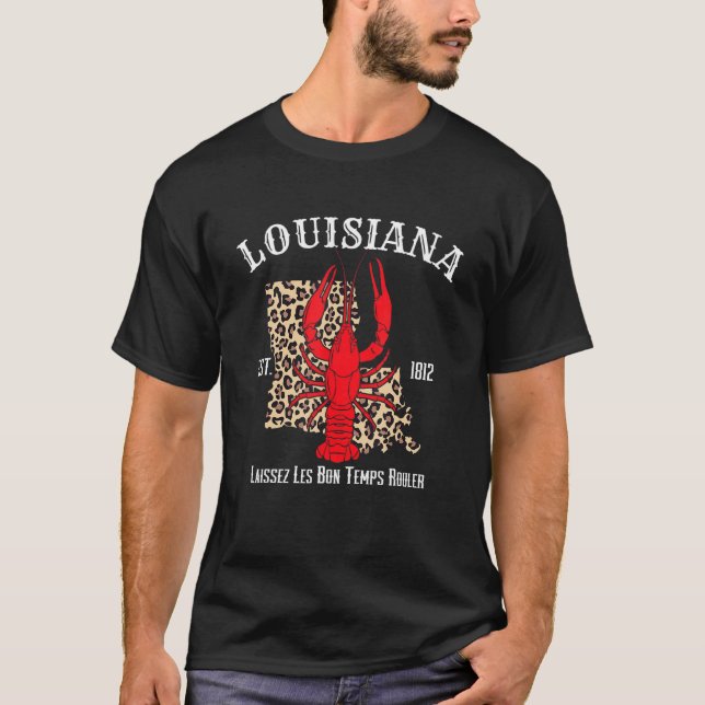 Camiseta Mapa de Mardi Gras langosta Nueva Orleans Louisian (Anverso)