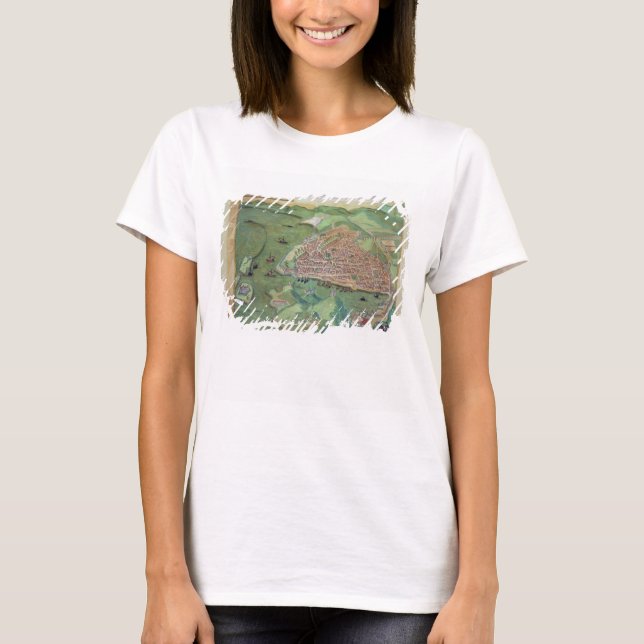 Camiseta Mapa de Marsella, de 'Civitates Orbis Terrarum' (Anverso)