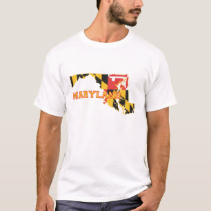 Camiseta Mapa de Maryland Maryland Bandera del Estado Maryl