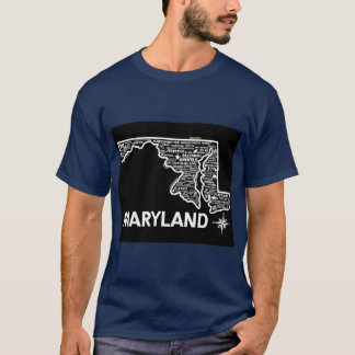 Camiseta Mapa de Maryland Sobredimensionado