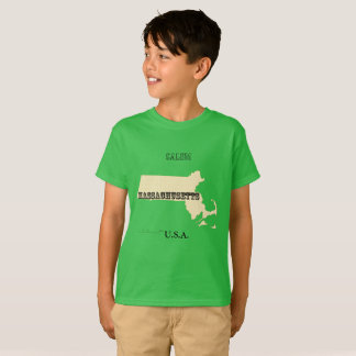 Camiseta - Mapa de Massachusetts con ciudad