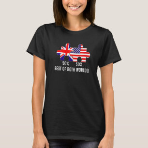 Camiseta Mapa de media bandera británica medio estadouniden
