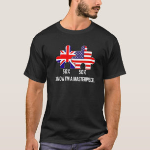 Camiseta Mapa de media bandera británica medio estadouniden