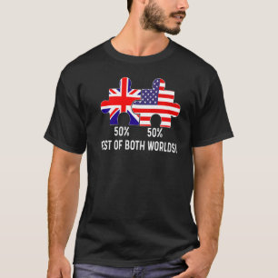 Camiseta Mapa de media bandera británica medio estadouniden