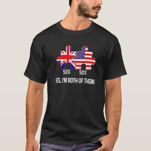 Camiseta Mapa de media bandera británica medio estadouniden
