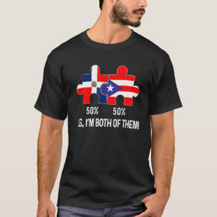 Camiseta Mapa de media bandera dominicana mitad puertorriqu