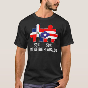 Camiseta Mapa de media bandera dominicana mitad puertorriqu