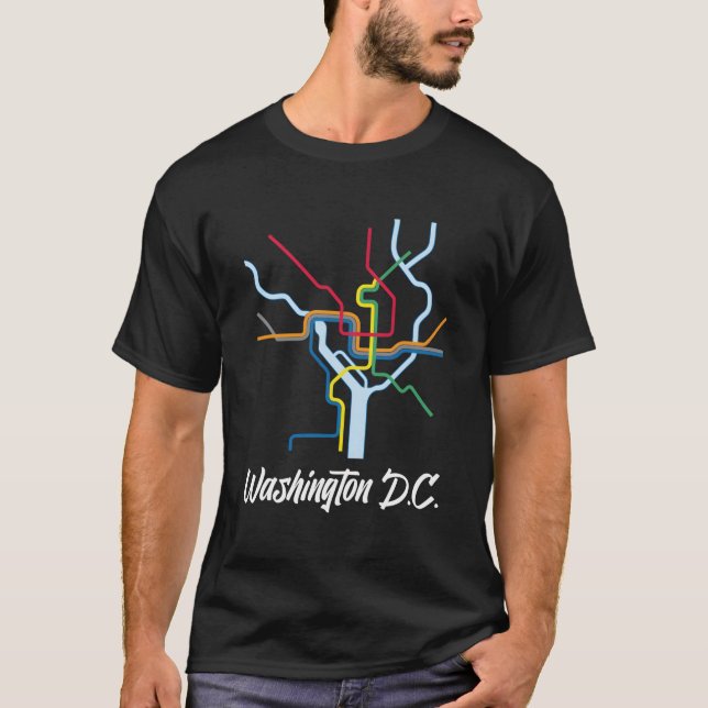 Camiseta Mapa de Metro Washington Dc Metro City Ra (Anverso)