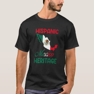 Camiseta Mapa de México Bandera de México Hispano