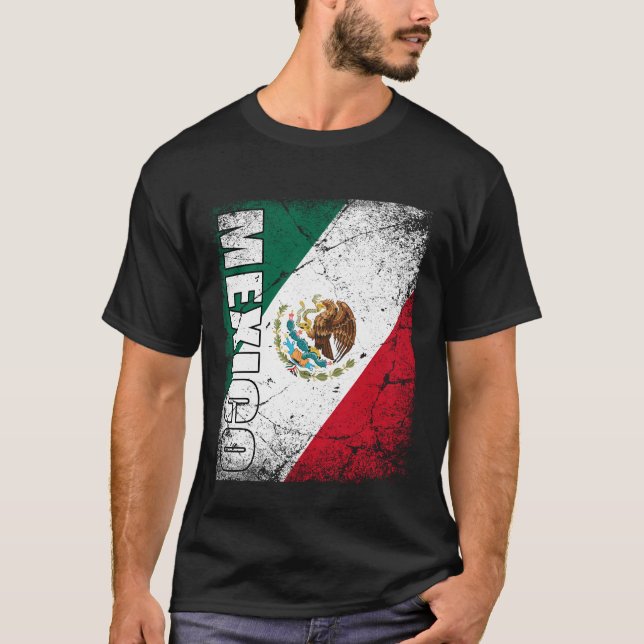 Camiseta Mapa de México, México, Bandera de México, México. (Anverso)