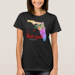 Camiseta Mapa de Miami Beach que coincide Vacaciones Famili