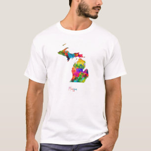 Camiseta Mapa de Michigan