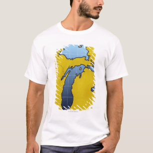Camiseta Mapa de Michigan 2