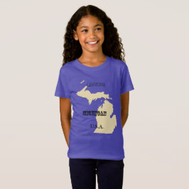 Camiseta - Mapa de Michigan con ciudad