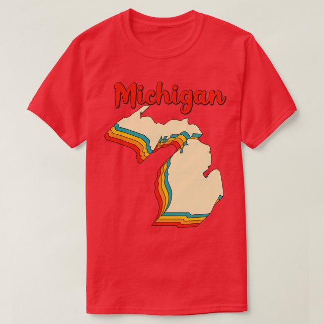 Camiseta Mapa de Michigan Esbozo Retro de cosecha Mi Hogar (Diseño del anverso)