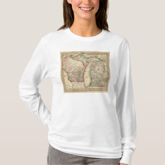 Camiseta Mapa de Michigan, Wisconsin de Mitchell