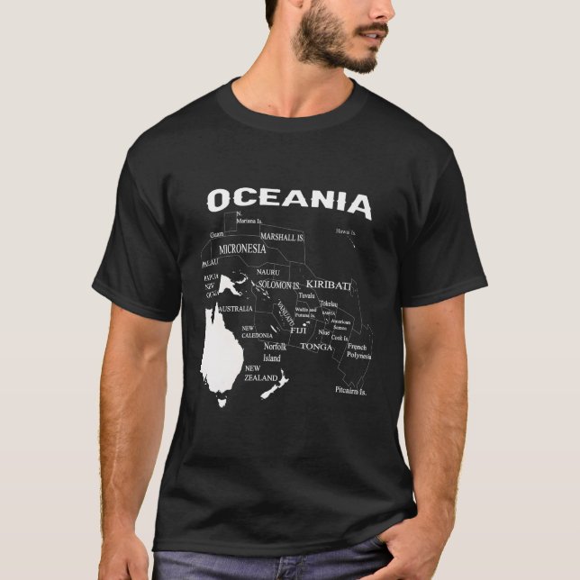 Camiseta Mapa de Micronesia Mapa de Polinesia Mapa de Melan (Anverso)