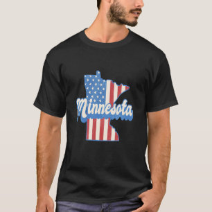 Camiseta Mapa De Minnesota Bandera Estadounidense 4 De Juli