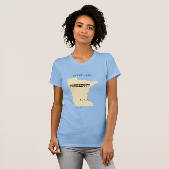Camiseta - Mapa de Minnesota con ciudad (Anverso completo)