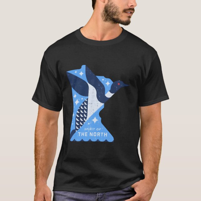 Camiseta Mapa De Minnesota Con Espíritu De Aves De Lomo Del (Anverso)